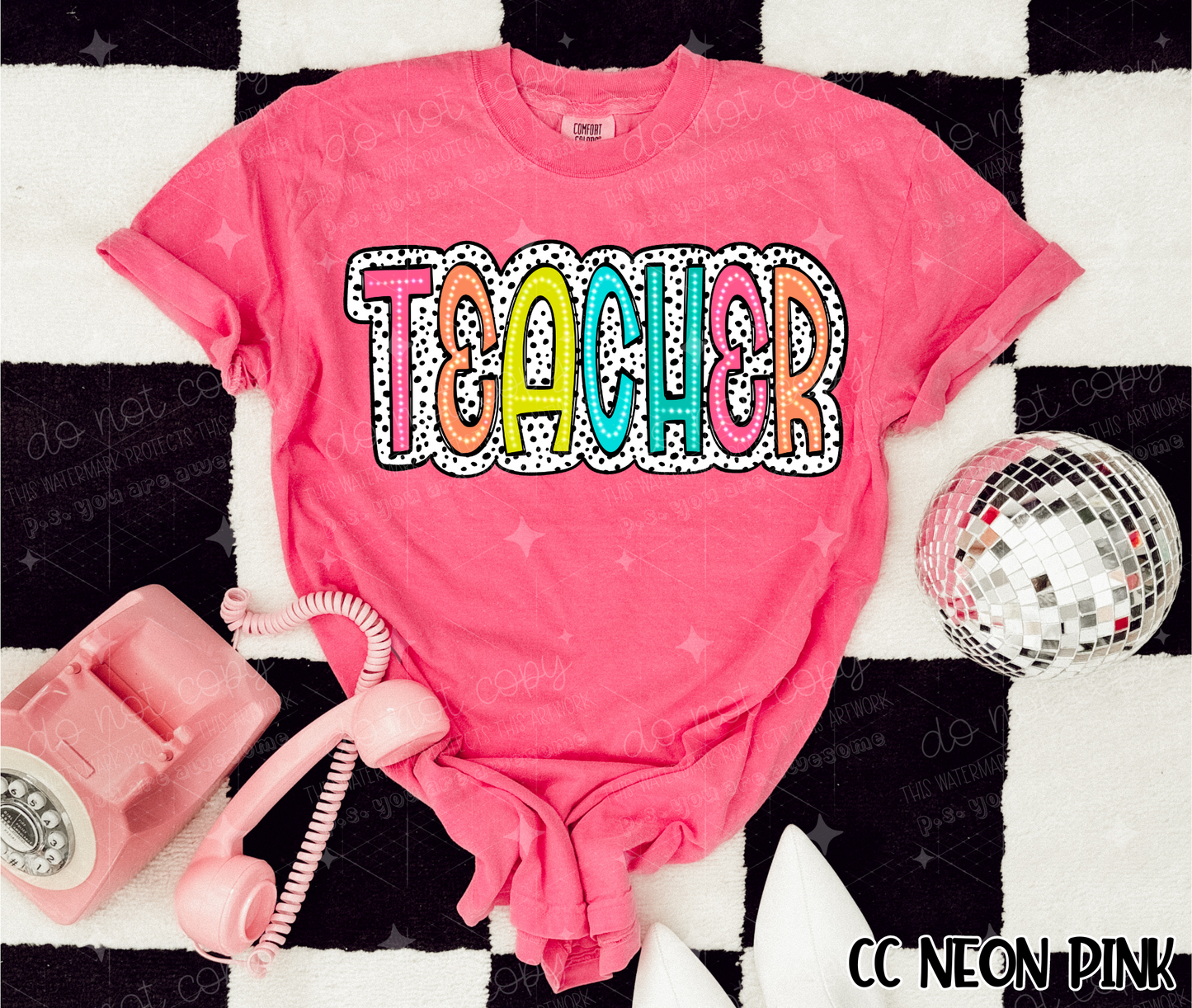 TEACHERS BRIGHT DOTTY - DTF TRANSFER