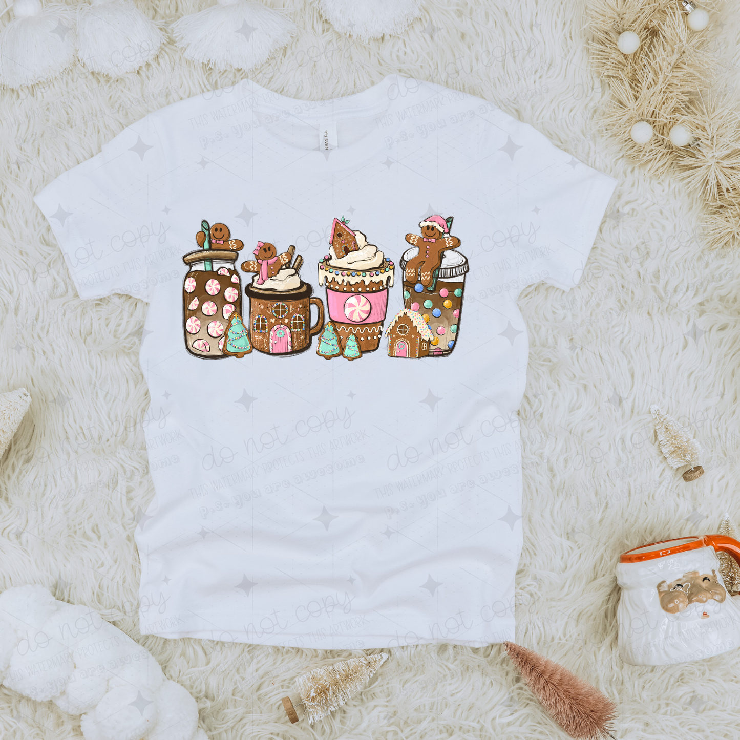 PINK GINGERBREAD COFFEE - DTF TRANSFER