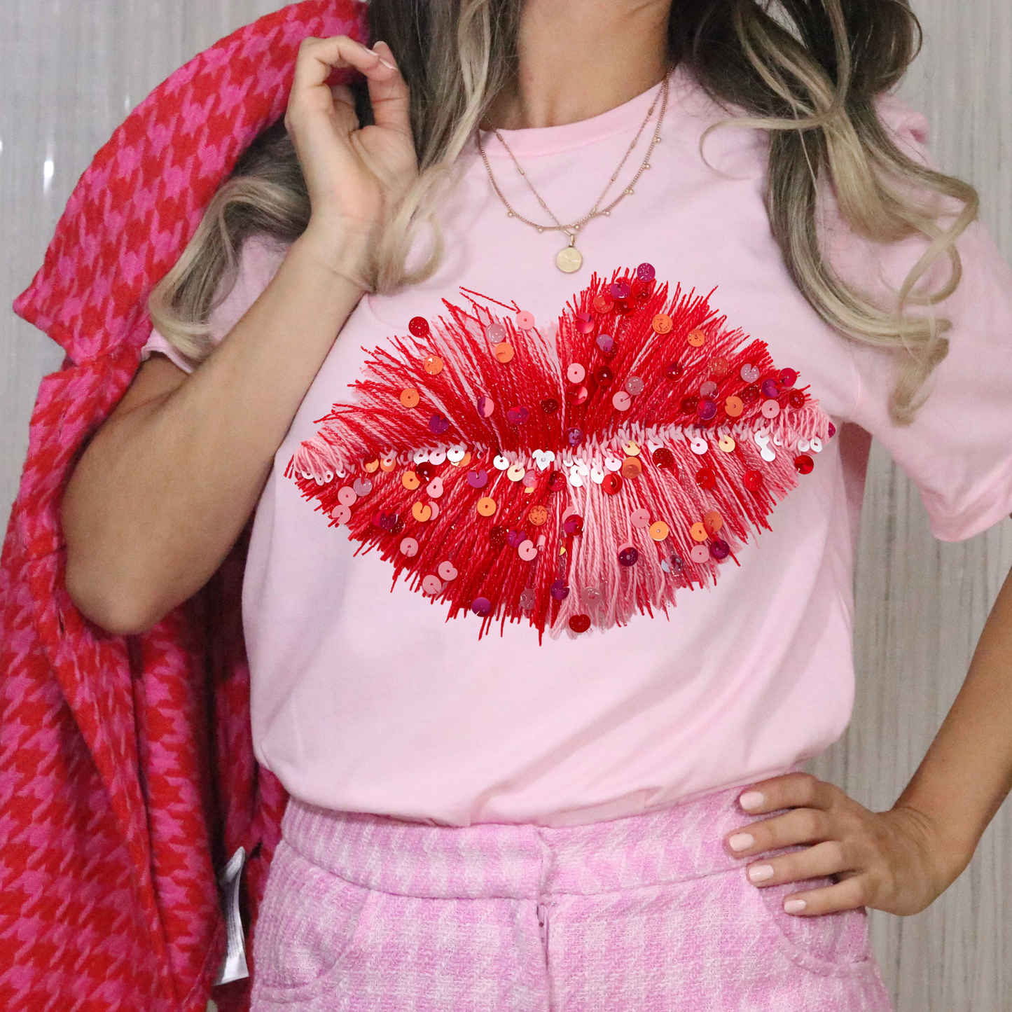 VALENTINES LIPS - FAUX YARN - DTF TRANSFER