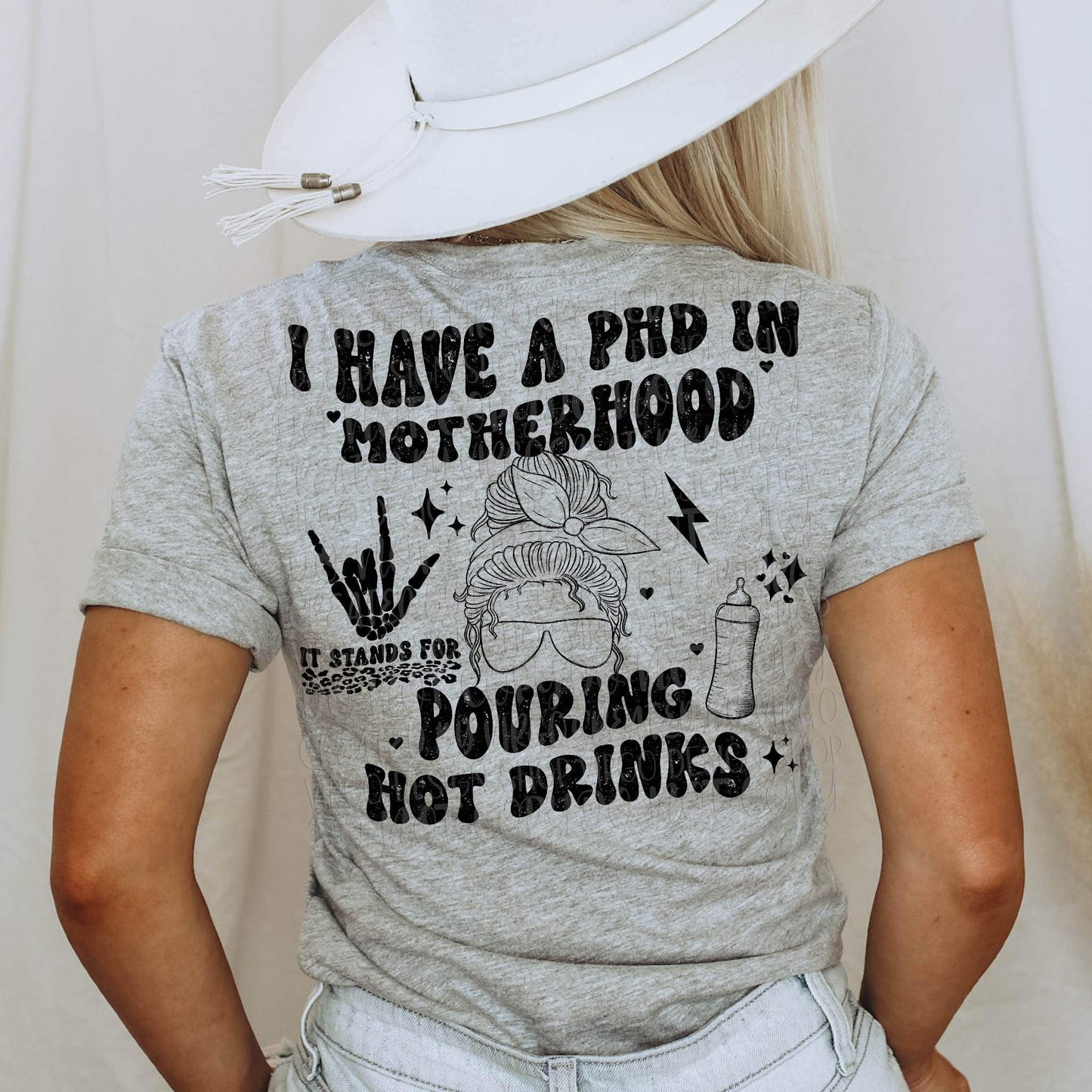 PHD in motherhood *Ollie and Co Exclusive* - FRONT+BACK - DTF TRANSFER