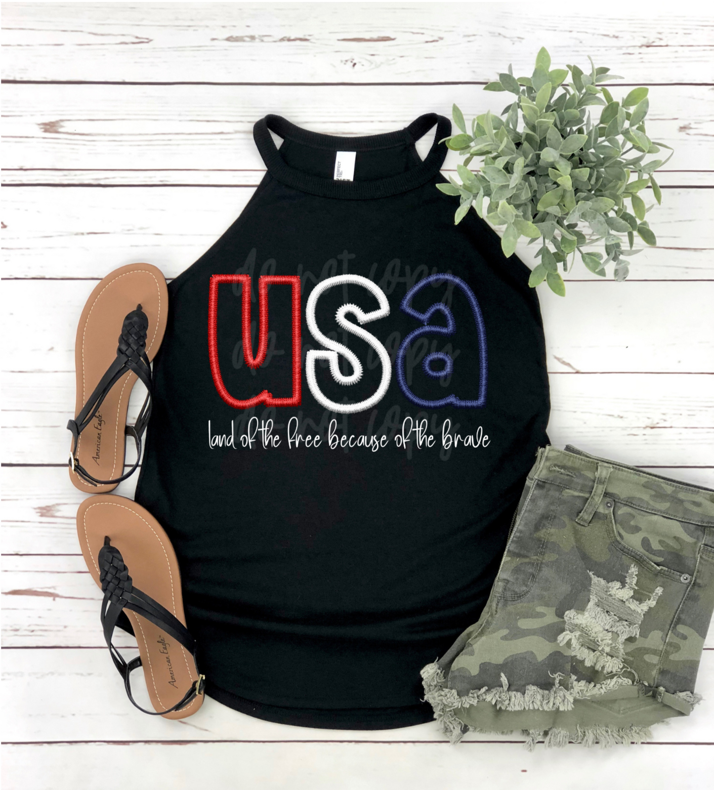 USA - FAUX EMBROIDERY - DTF TRANSFER