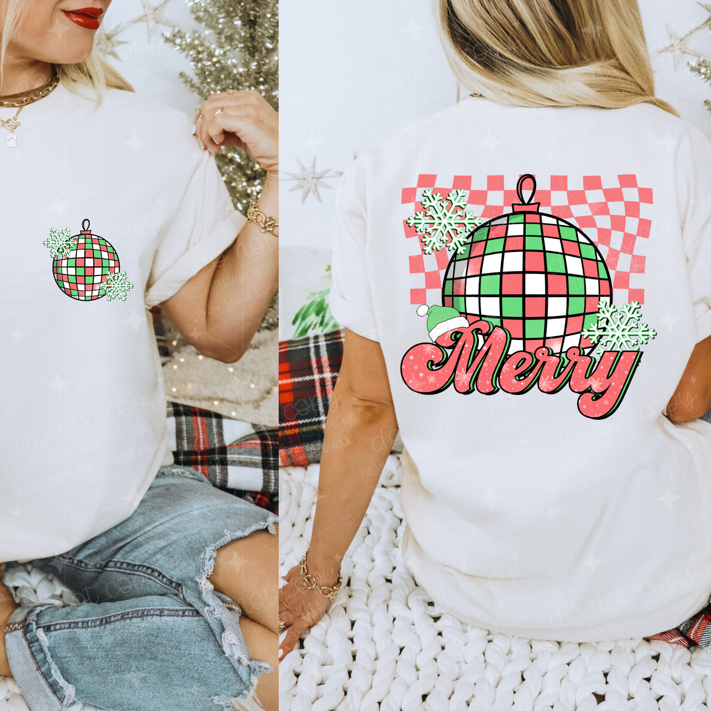 MERRY DISCO - FRONT+BACK - DTF TRANSFER