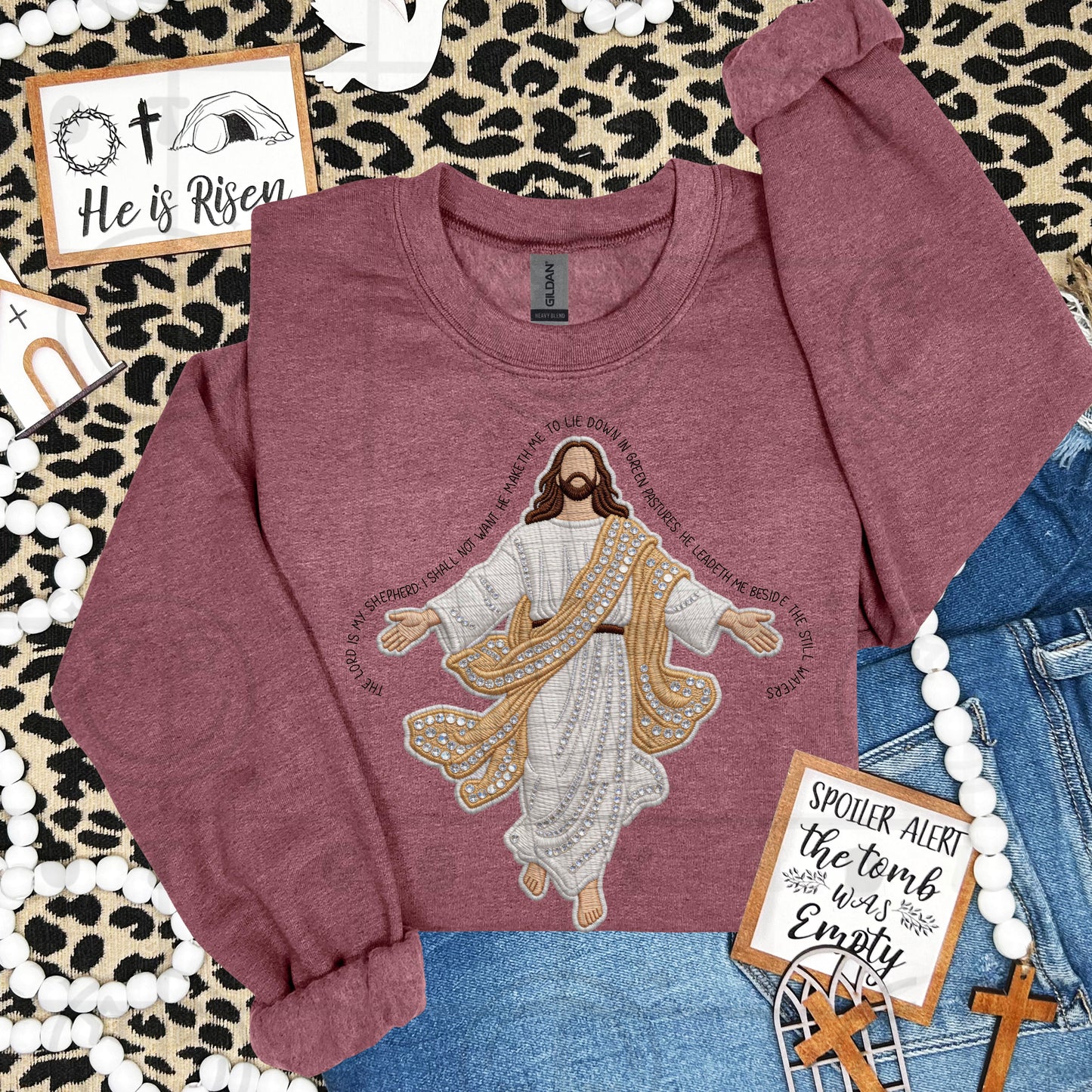 THE LORD IS MY SHEPHERD - FAUX EMBROIDERY - DTF TRANSFER