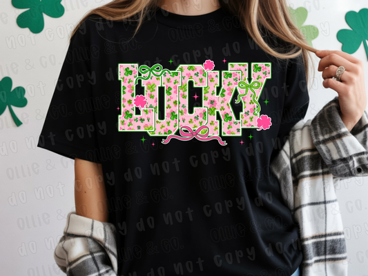 LUCKY PINK COQUETTE - DTF TRANSFER