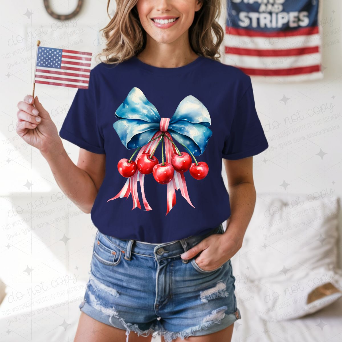 COQUETTE PATRIOTIC CHERRIES - DTF TRANSFER