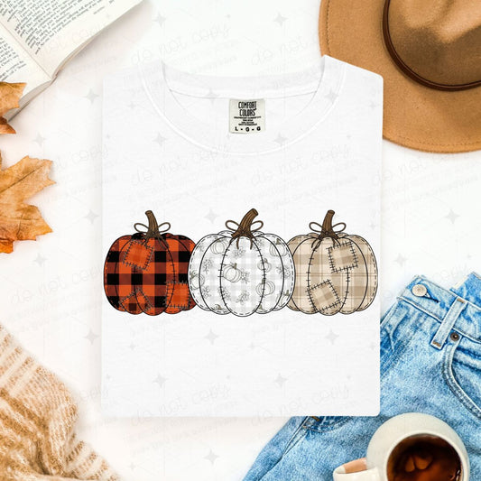 PATCHWORK PUMPKIN TRIO - DTF TRANSFER
