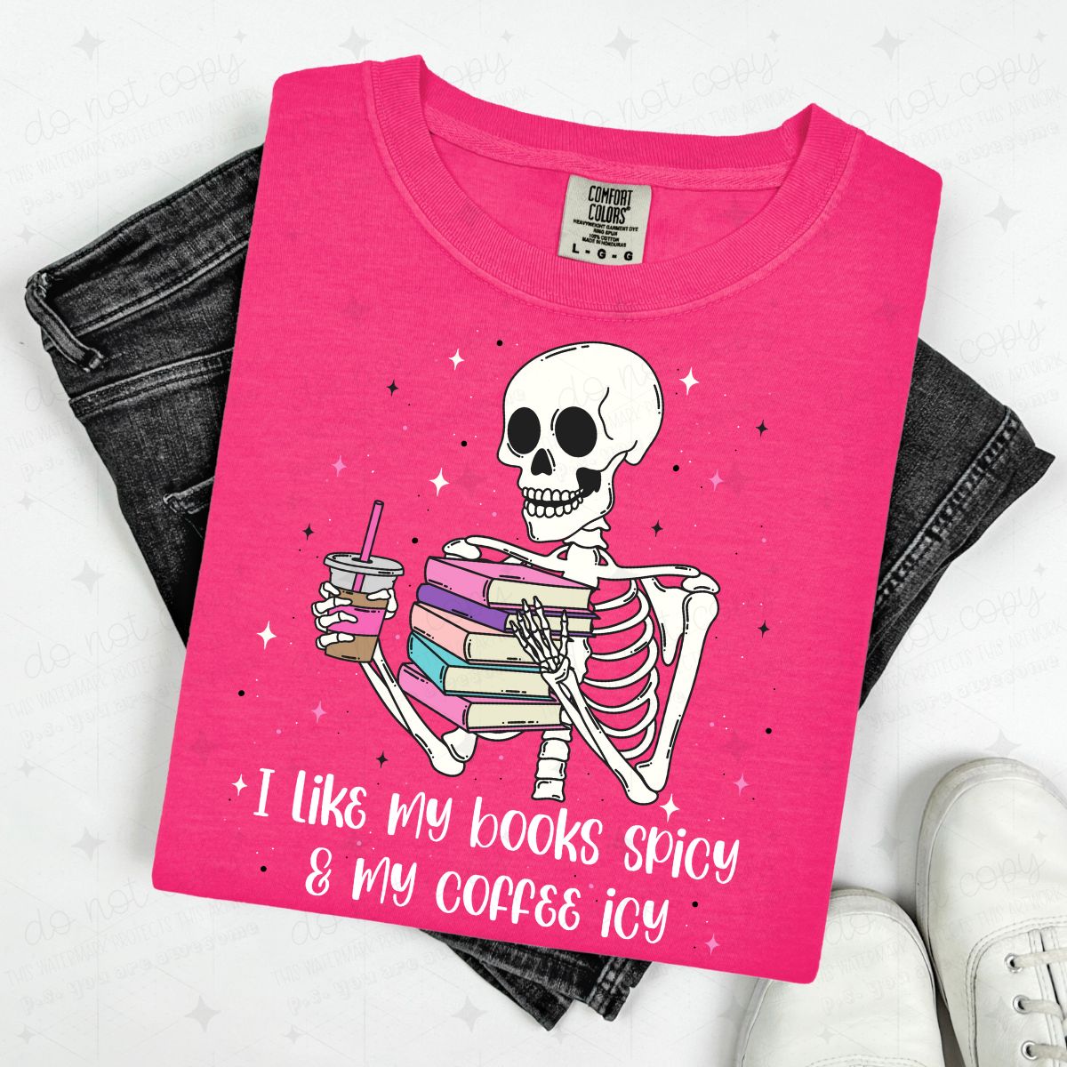 I LIKE MY BOOKS SPICY & MY COFFEE ICY - DTF TRANSFER