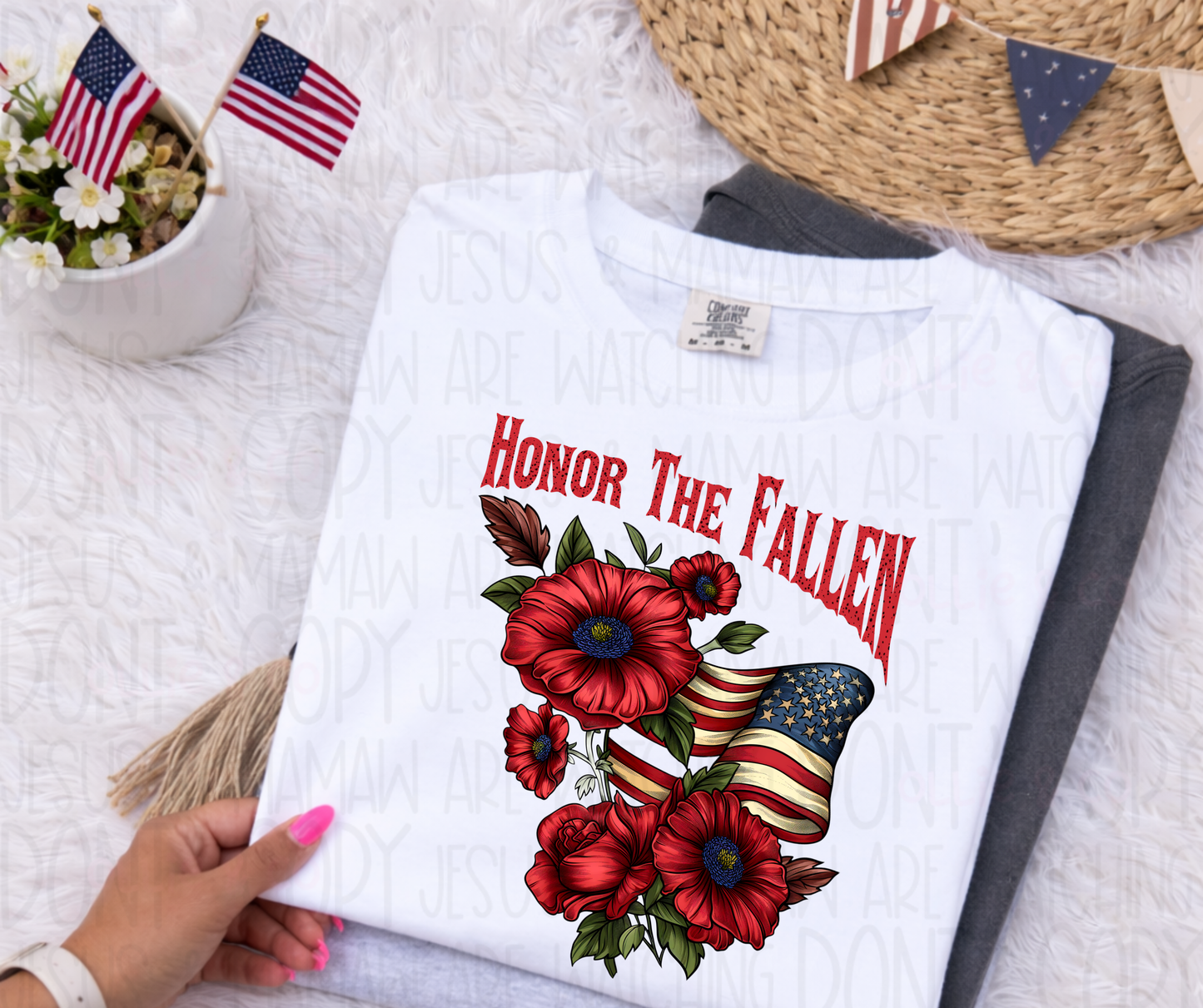 HONOR THE FALLEN FLORAL - DTF TRANSFER