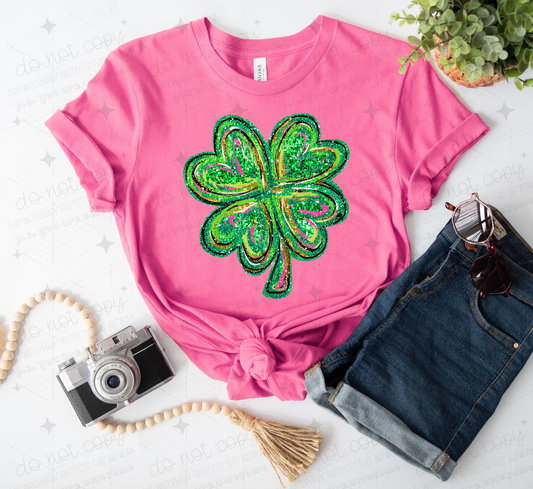 SHAMROCK - FAUX GLITTER - DTF TRANSFER