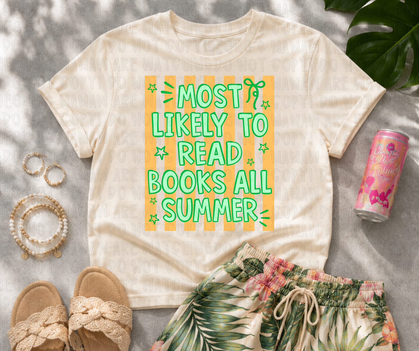 MOST LIKELY TO READ BOOKS ALL SUMMER - DTF TRANSFER