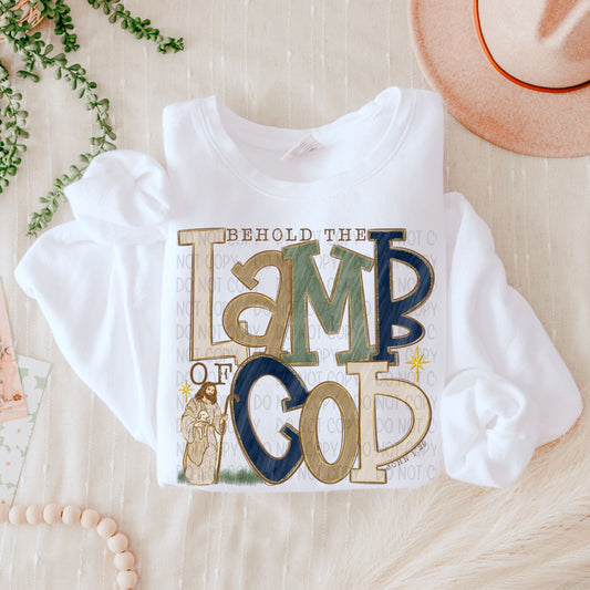 BEHOLD THE LAMB OF GOD - DTF TRANSFER