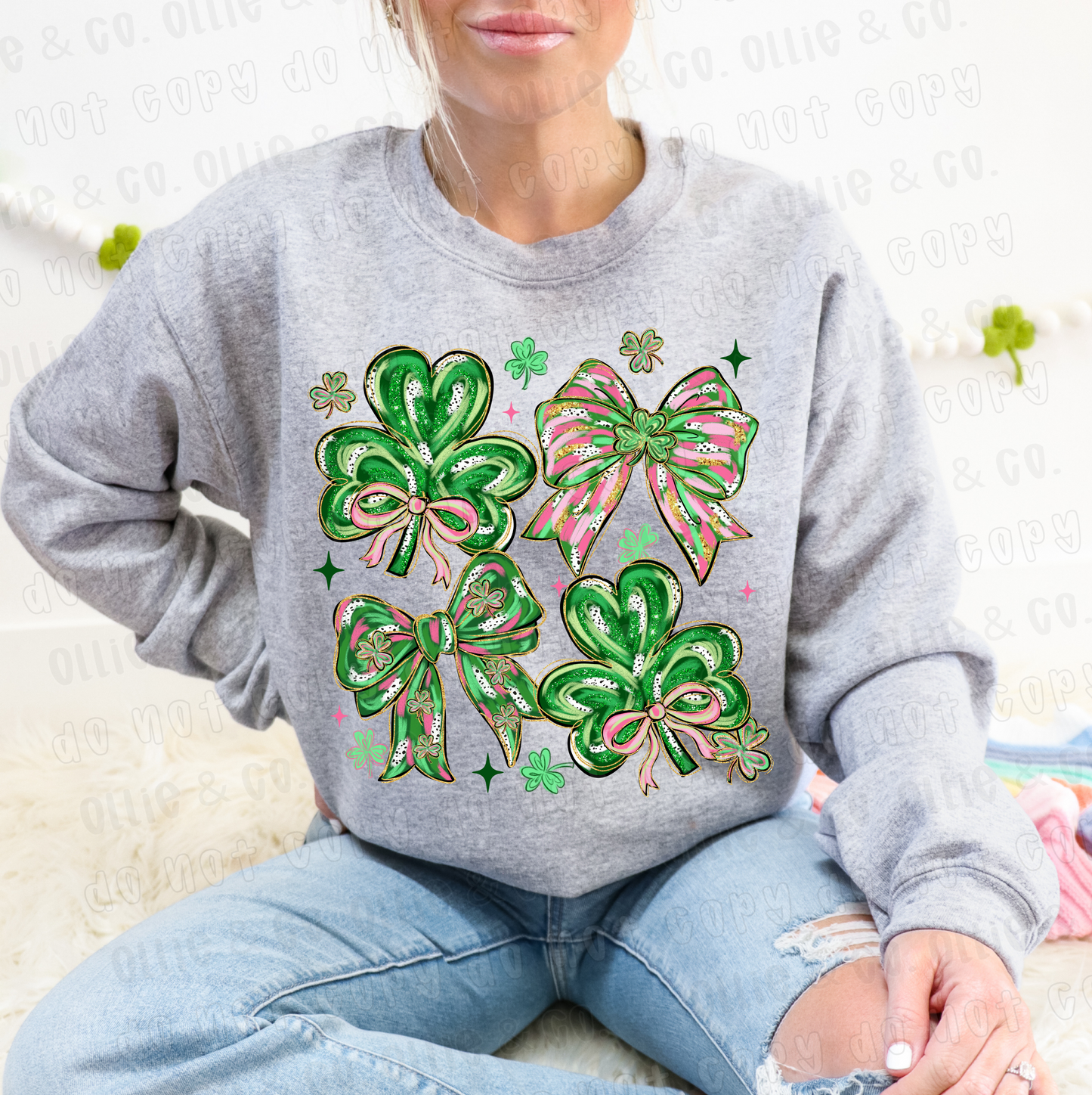 PAINTED SHAMROCK GRID- DTF TRANSFER