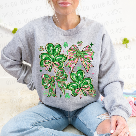 PAINTED SHAMROCK GRID- DTF TRANSFER