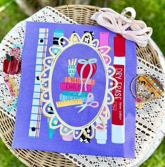 SCHOOL BOOKS FRAME - DTF TRANSFER