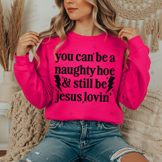 YOU CAN BE A NAUGHTY HOE & STILL BE JESUS LOVIN - DTF TRANSFER