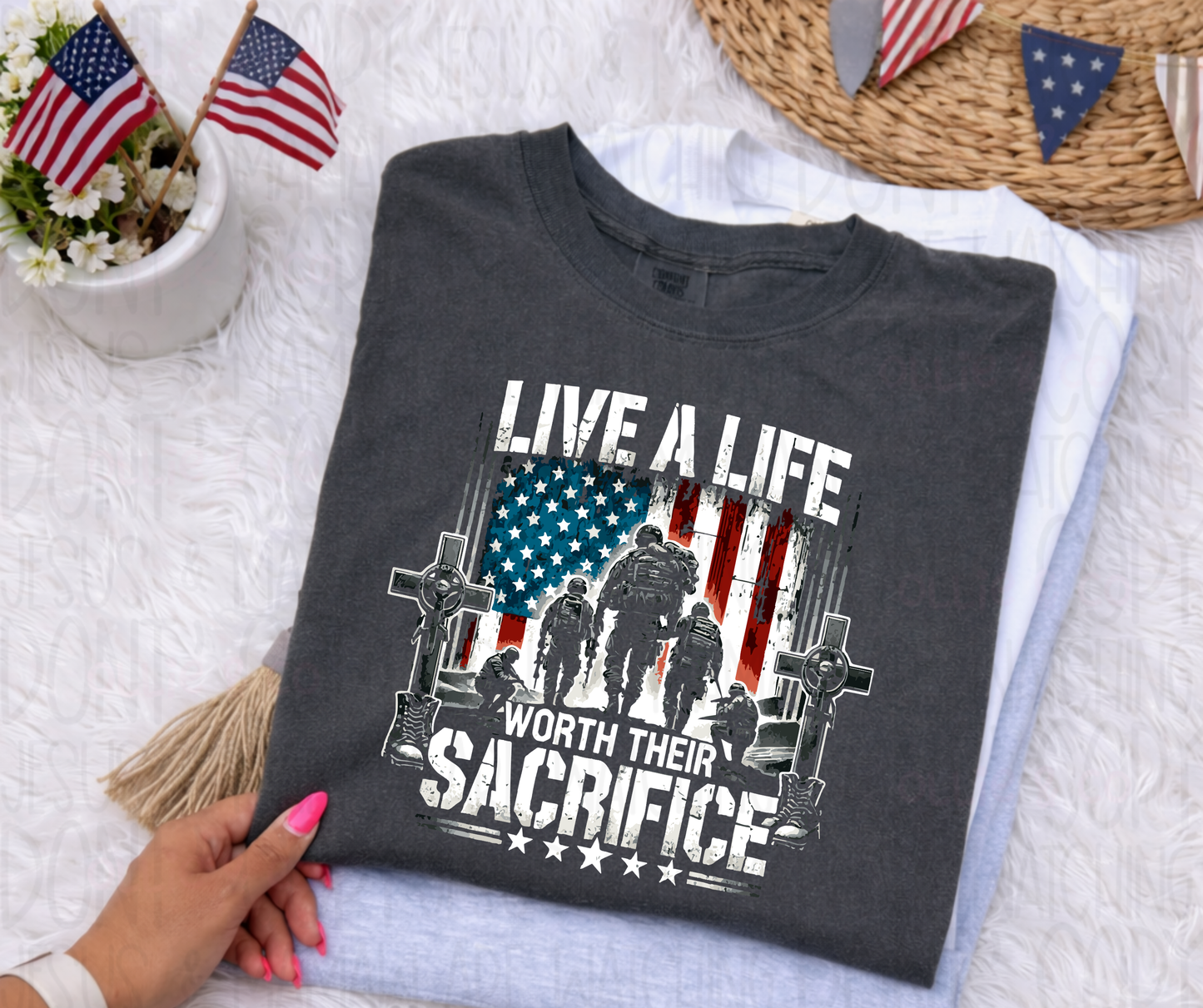 LIFE A LIFE WORTH THEIR SACRIFICE - DTF TRANSFER