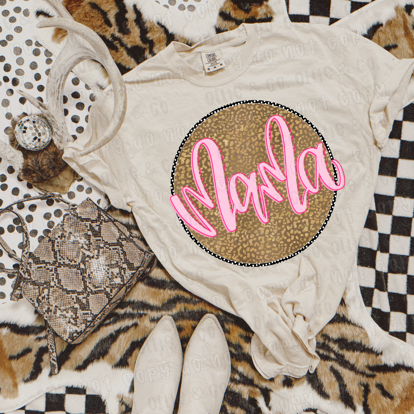 MAMA LEOPARD CIRCLE - DTF TRANSFER