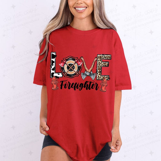 LOVE FIREFIGHTER - DTF TRANSFER