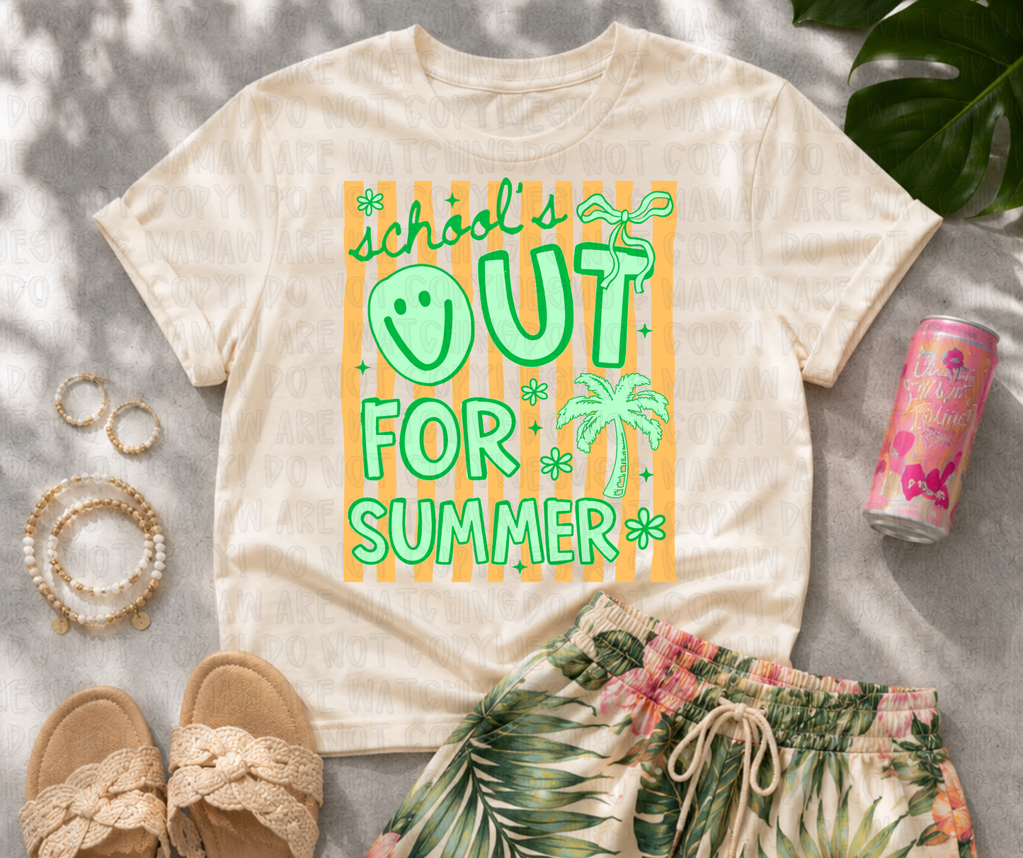 SCHOOL'S OUT FOR SUMMER SMILEY - DTF TRANSFER