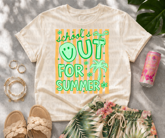 SCHOOL'S OUT FOR SUMMER SMILEY - DTF TRANSFER