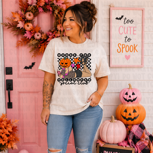 WHORE FOR HALLOWEEN SOCIAL CLUB - DTF TRANSFER