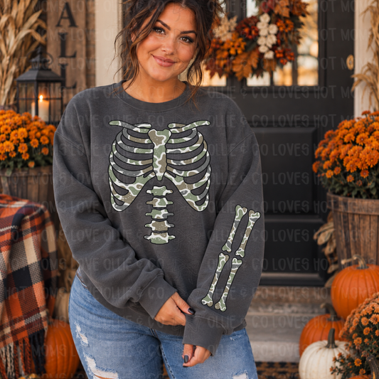 CAMO SKELLIE - FRONT+SLEEVE - DTF TRANSFER