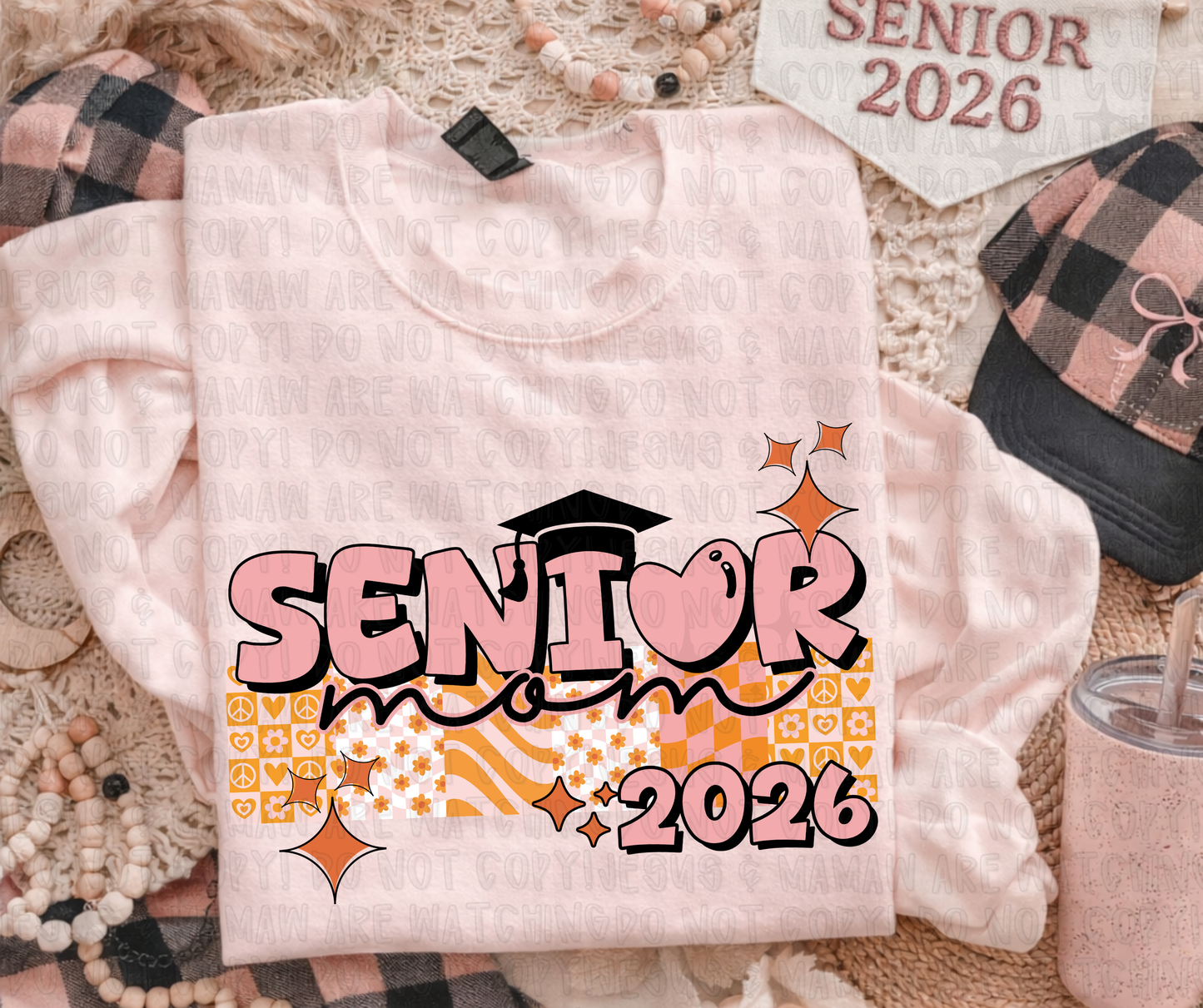 SENIOR MOM 2026 GROOVY - DTF TRANSFER