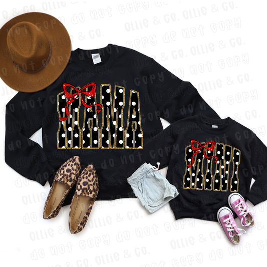 POLKA DOT GLITTER MAMA - DTF TRANSFER