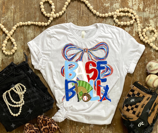 BASEBALL WITH BOW - DTF TRANSFER