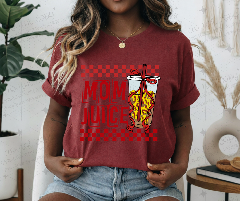 MOM JUICE SOFTBALL RED - DTF TRANSFER