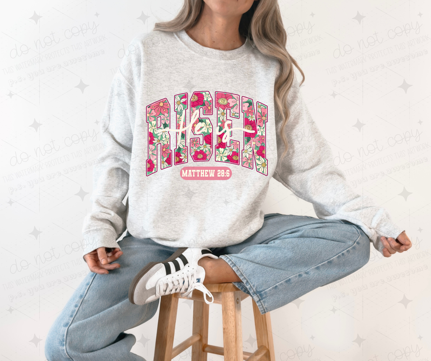 HE IS RISEN WHITE - DTF TRANSFER