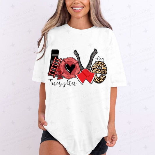 LOVE FIREFIGHTER - DTF TRANSFER