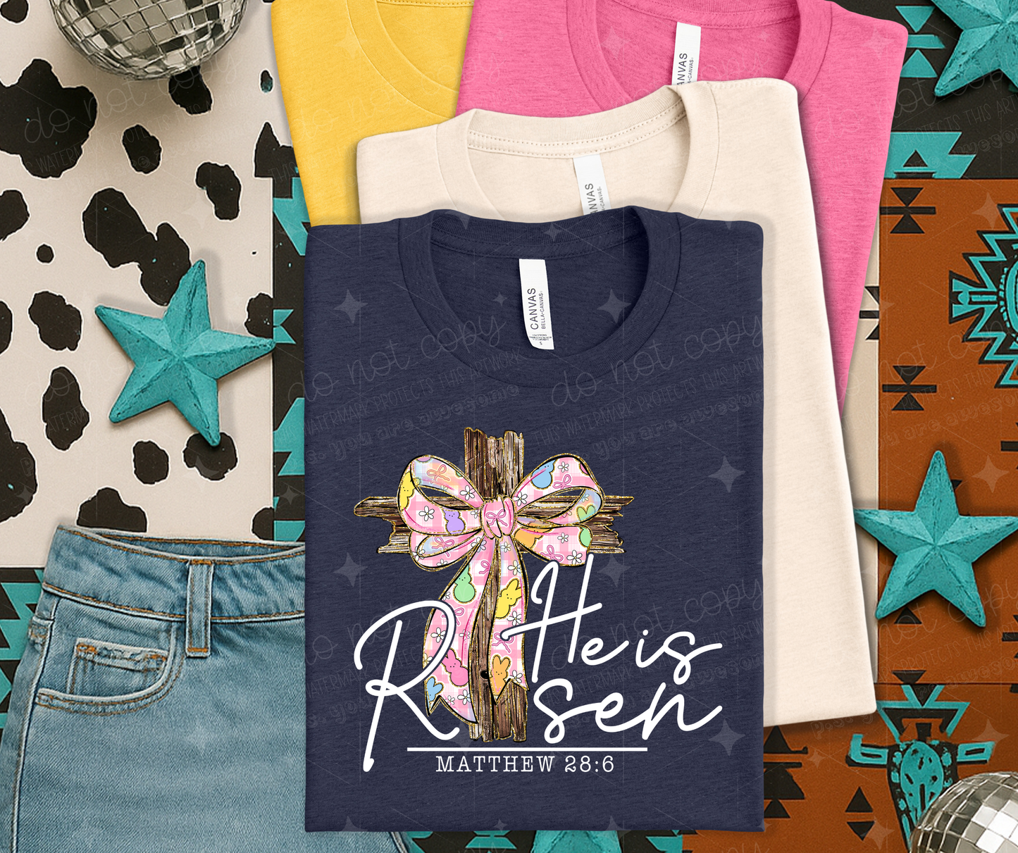 HE IS RISEN WHITE - DTF TRANSFER