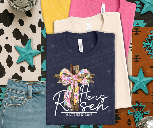 HE IS RISEN WHITE - DTF TRANSFER
