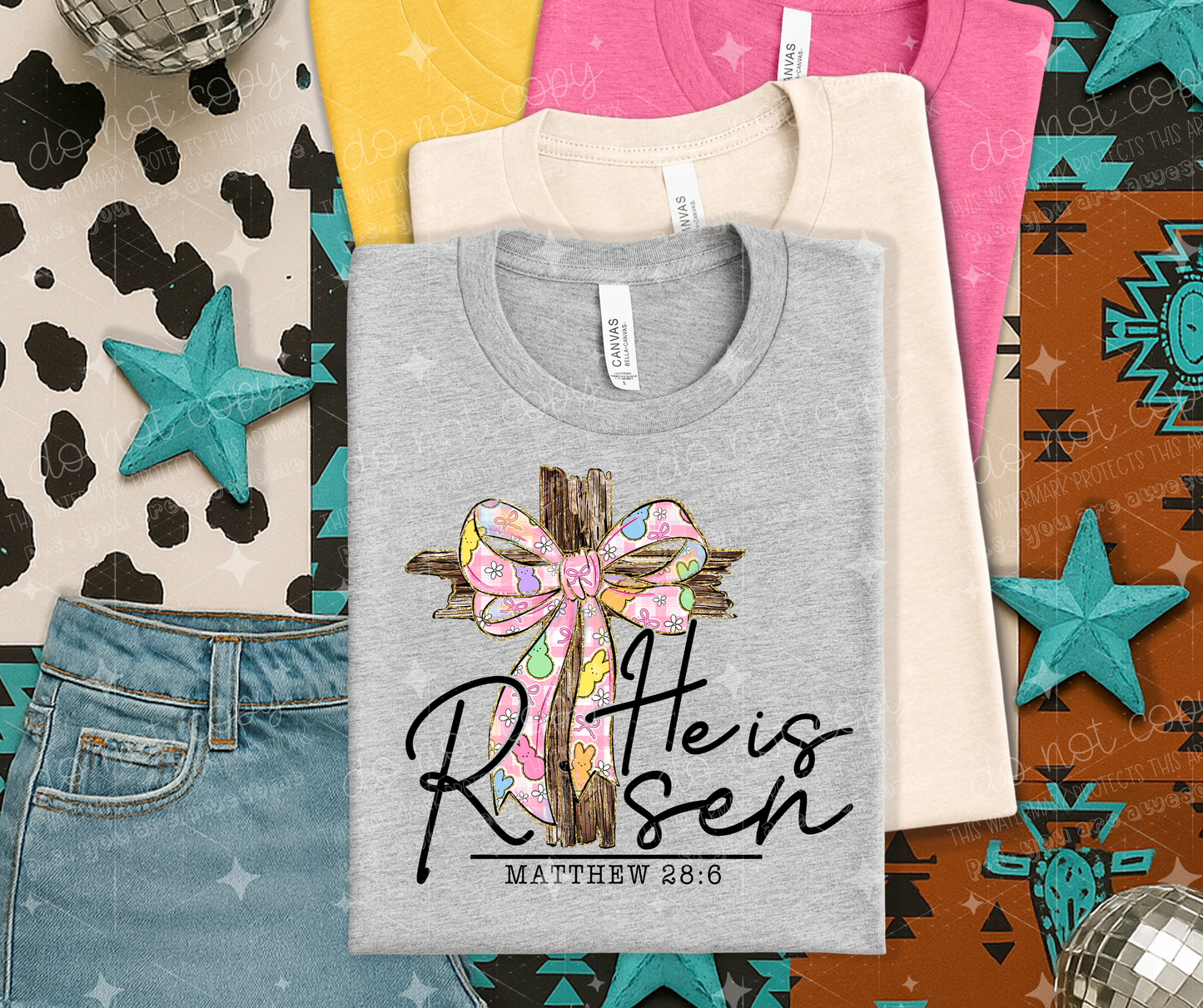 HE IS RISEN BLACK - DTF TRANSFER