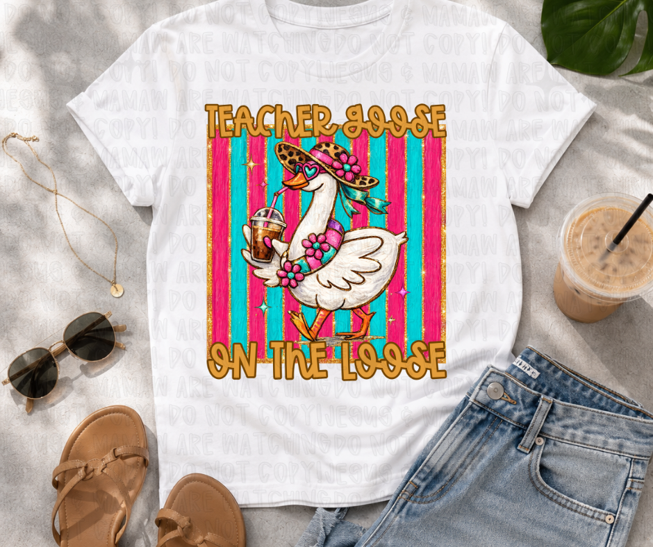 TEACHER GOOSE ON THE LOOSE - * OLLIE & CO EXCLUSIVE* - DTF TRANSFER