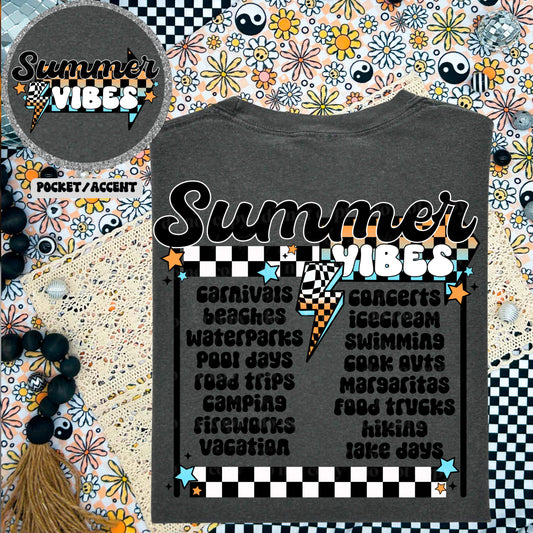 SUMMER VIBES - FRONT+BACK - DTF TRANSFER
