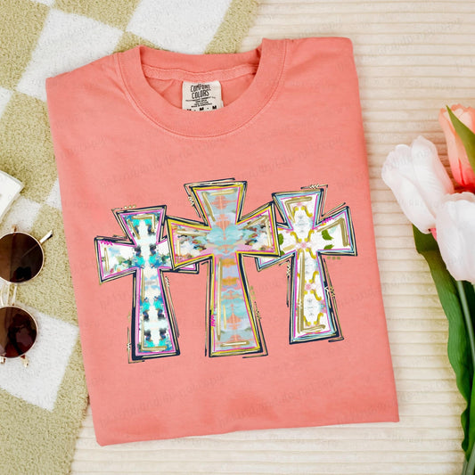 WATERCOLOR CROSS TRIO - DTF TRANSFER