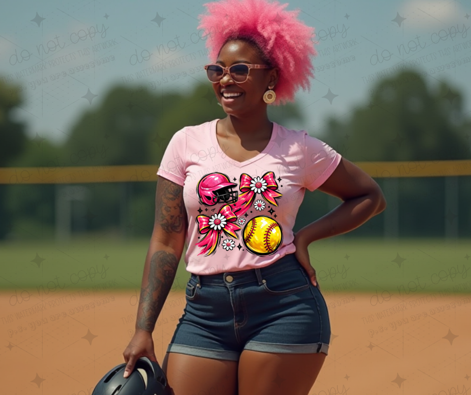 SOFTBALL BOWS - DTF TRANSFER