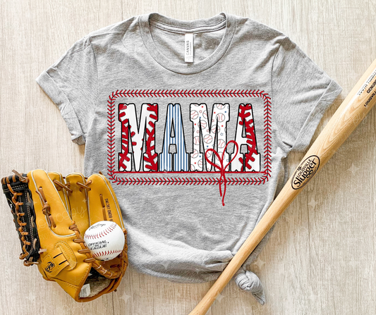 BASEBALL MAMA WITH STITCHING - DTF TRANSFER