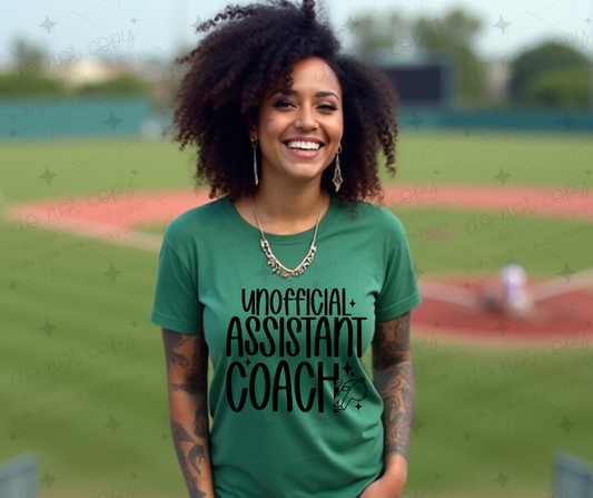 UNOFFICIAL ASSISTANT COACH BLACK - DTF TRANSFER