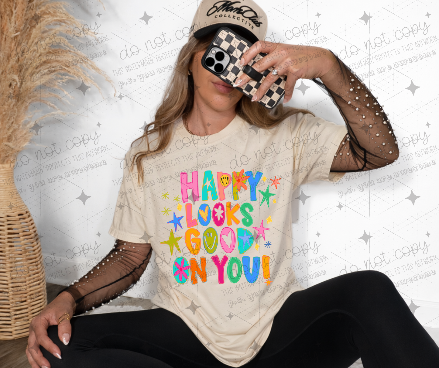 HAPPY LOOKS GOOD ON YOU - DTF TRANSFER