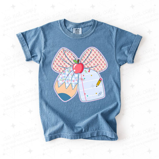 COQUETTE BACK TO SCHOOL PENCIL BOW - DTF TRANSFER