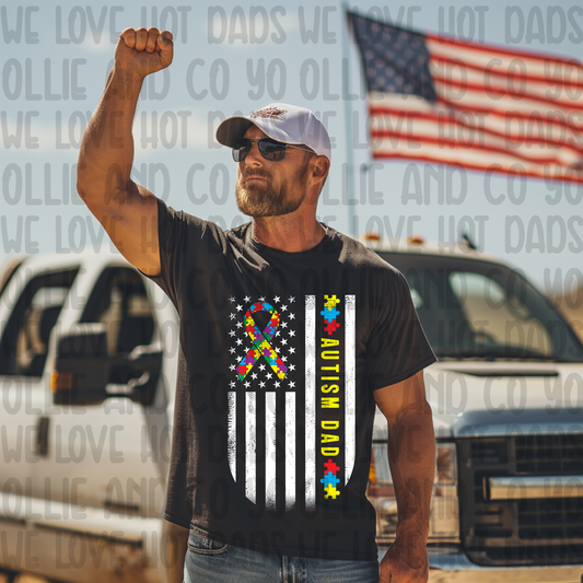 AUTISM DAD FLAG - DTF TRANSFER
