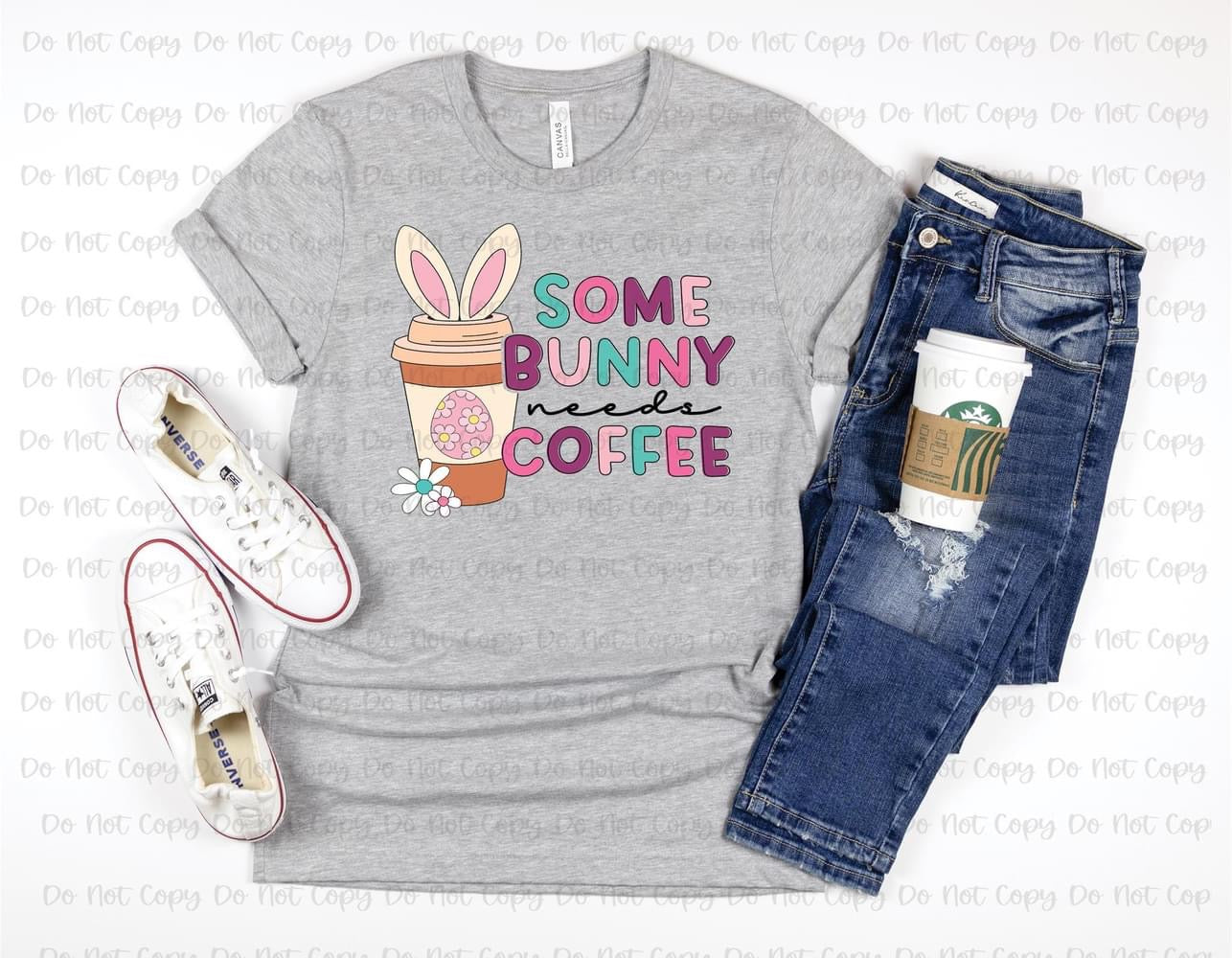 SOME BUNNY NEEDS COFFEE  - DTF TRANSFER