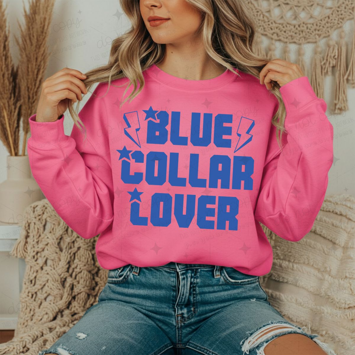 BLUE COLLAR LOVER - DTF TRANSFER