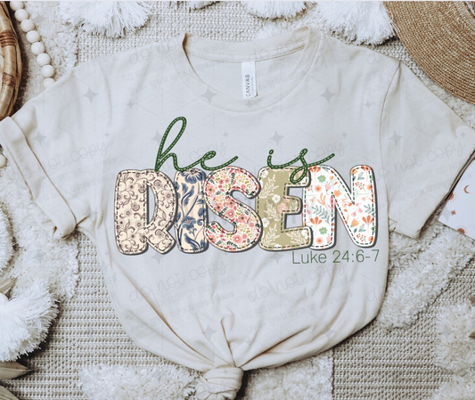 HE IS RISEN LUKE 24:6-7 OLLIE & CO EXCLUSIVE  - DTF TRANSFER