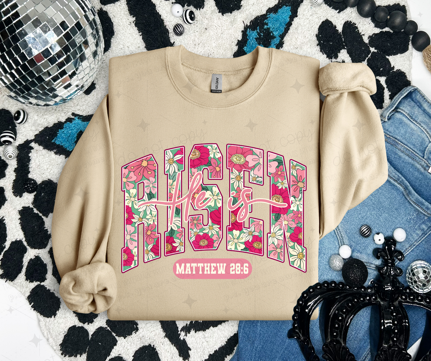 HE IS RISEN PINK- DTF TRANSFER