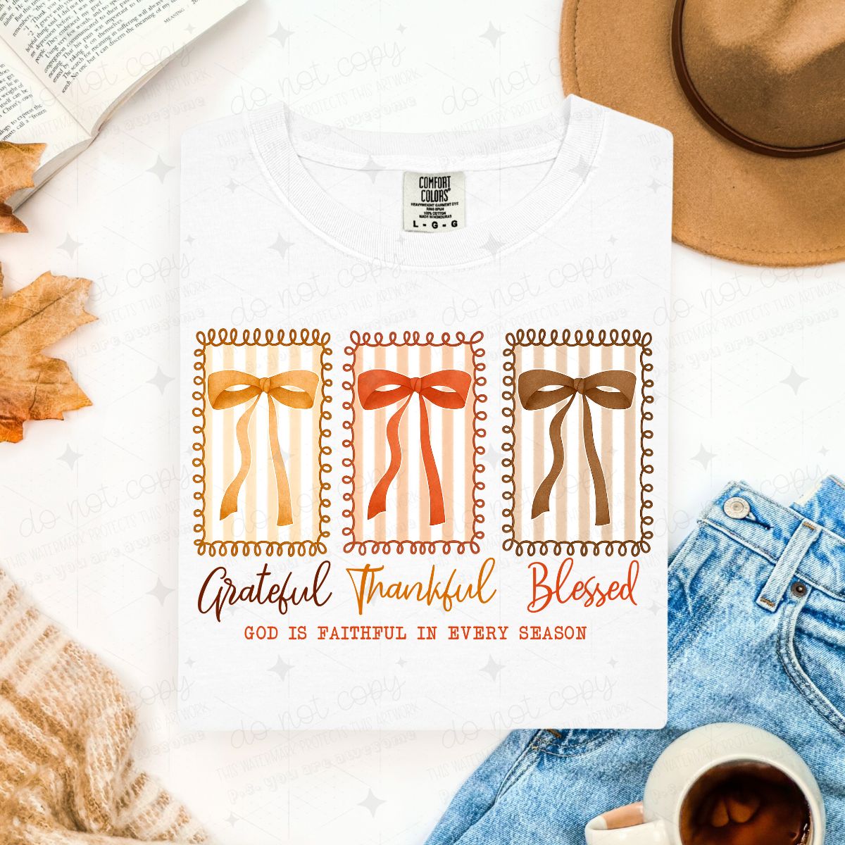 COQUETTE GRATEFUL THANKFUL BLESSED - DTF TRANSFER