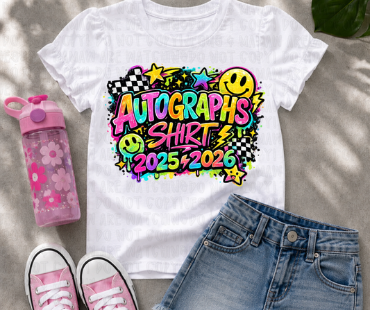 AUTOGRAPH SHIRT SMILEY - DTF TRANSFER